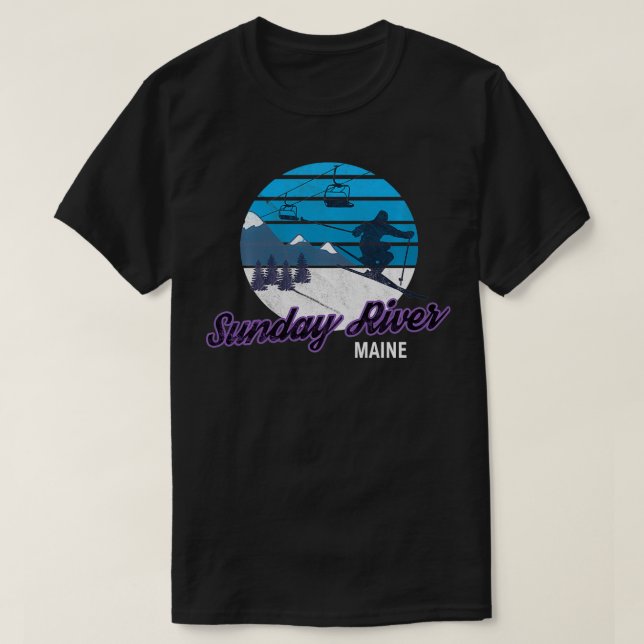 T-shirt Sunday River Newry Maine NE Station de ski Snowboa (Design devant)