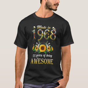 T-shirt Sunflower 55e anniversaire pour les femmes Floral 
