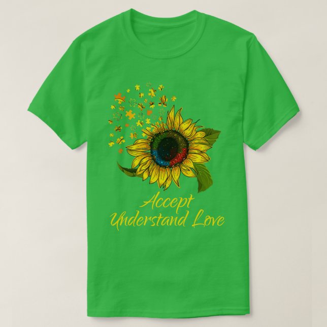 T-shirt Sunflower Accepter Comprendre la Sensibilisation s (Design devant)