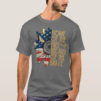 T-shirt Sunflower Accueil du libre à cause du courageux 4t