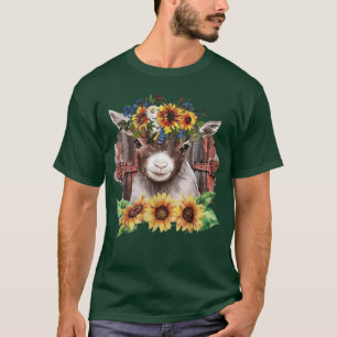 T-shirt Sunflower Baby Chèvre Vie agricole Mignonne Animal