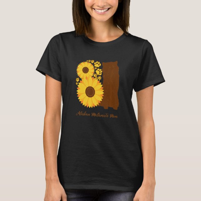T-shirt Sunflower Dog Mom - Alaskan Malamute Premium (Devant)