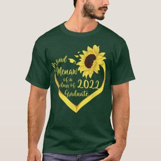 T-shirt Sunflower Fière Memaw D'Une Classe De 2022 Diplômé