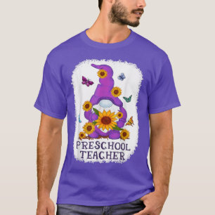 T-shirt Sunflower Gnome Peinture Arrière - plan Enseignant