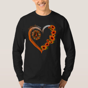 T-shirt Sunflower Heart Septembre Nous Portons Orange Leuk
