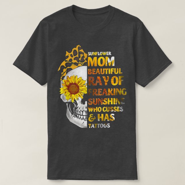 T-shirt Sunflower Maman Belle Ray Of Freaking Sunshine   (Design devant)