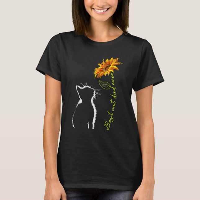 T-shirt Sunflower Meilleur chat Papa Jamais mignonne Chat  (Devant)