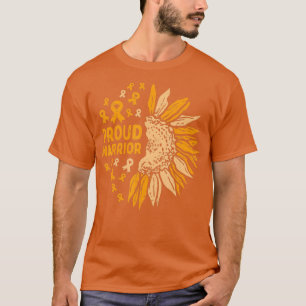 T-shirt Sunflower Orange Ribbon Proud Warrior Leukemia Awa