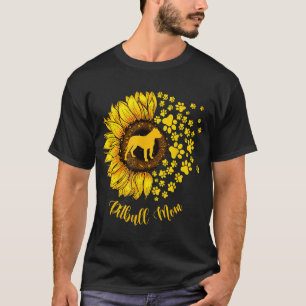 T-shirt Sunflower Pitbull Maman Amoureux des chiens