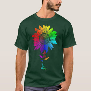 T-shirt Sunflower Rainbow Love Is Love LGBT Lesbian Gay Pr