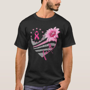 T-shirt Sunflower Ribbon Faith Cancer du sein