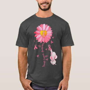 T-shirt Sunflower rose Ruban Elephant Cancer du sein Aware