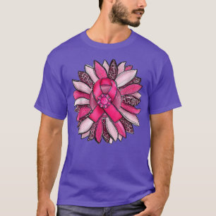 T-shirt Sunflower rose Ruban rose cancer du sein rose Sens
