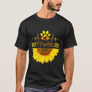 T-shirt Sunflower Rottweiler Chien Heartbeat Cadeau Chien 