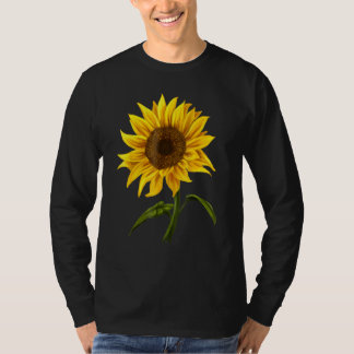 T-shirt Sunflower Sunshine Aquarelle Fleur belle flûte