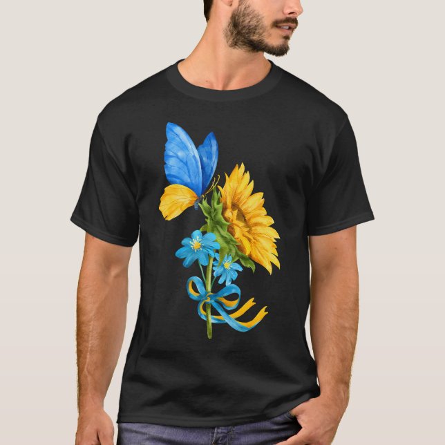 T-shirt Sunflower Ukraine Pavillon Chemise papillon ukrain (Devant)