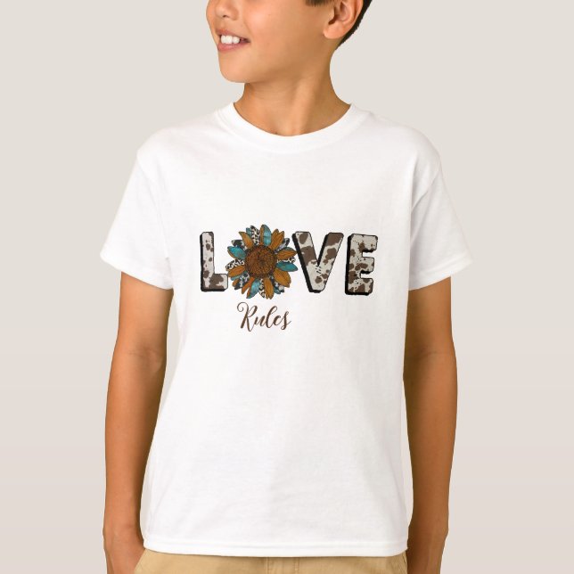 T-shirt Sunflower Western Loho Boho Poster de animal d'été (Devant)