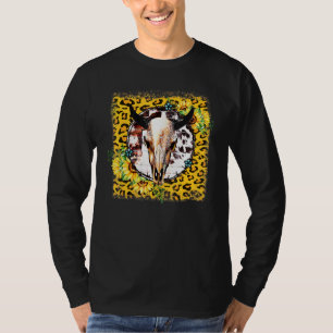 T-shirt Sunflowers Western Turquoise Leopard Cow Bull Skul