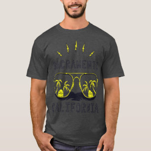 T-shirt Sunglass California Sacramento Palmiers Beach Oc