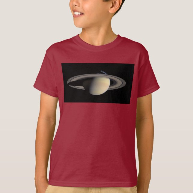 T-shirt Sunlit Saturn Gas géant Planet par Cassini (Devant)
