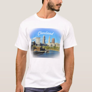 T-shirt Sunny Cleveland River Skyline