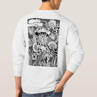 T-shirt Sunny day - Black and White Surreal Botanical Art