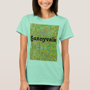 T-shirt Sunnyvale avec art abstrait et lettrage rétro