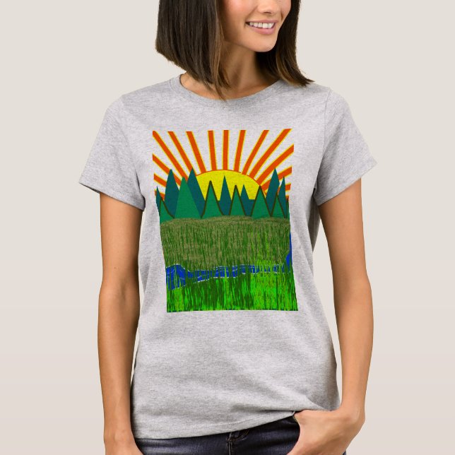 T-shirt SunRise Over the Mountains - (Devant)