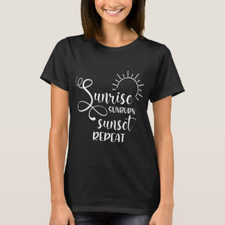 T-shirt Sunrise Sunburn Sunset Répéter la plage d'été