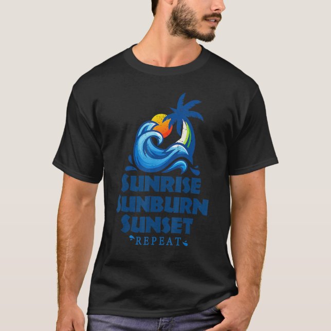 T-shirt Sunrise Sunburn Sunset Répétition & été et plage, (Devant)