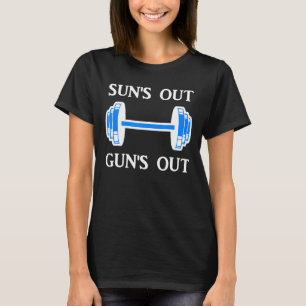 T-shirt Sun's Out Guns Out Barbell Graphic Bodybuilding Fi