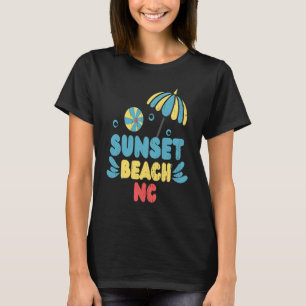 T-shirt Sunset Beach NC Vacances d'été Beachball