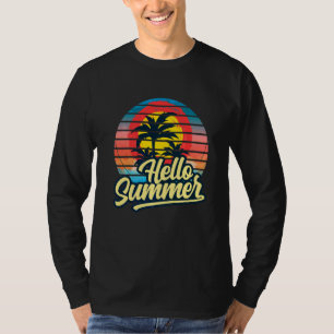 T-shirt Sunset Beach Palm Tree Bonjour Vacances été Holi