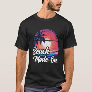 T-shirt Sunset Beach Palm Tree Mode Été Sur Vacances Ho