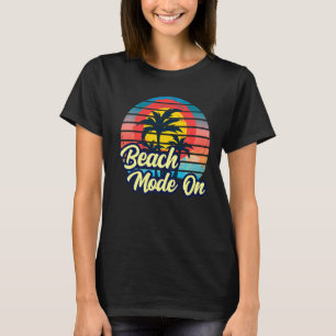 T-shirt Sunset Beach Palm Tree Mode Été Sur Vacances Ho