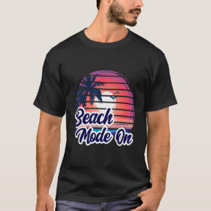 T-shirt Sunset Beach Palm Tree Mode Été Sur Vacances Ho