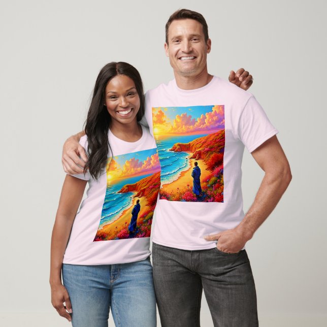 T-shirt Sunset Beach Solitude Design de sérénité (Unisexe)