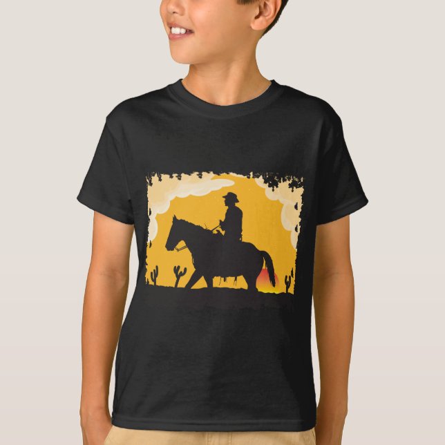 T-shirt Sunset Cowboy (Devant)