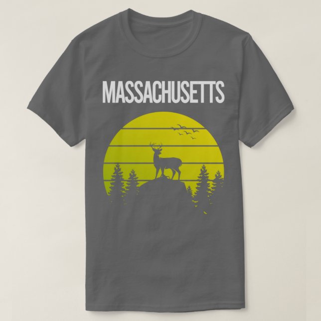 T-shirt Sunset Deer Massachusetts (Design devant)