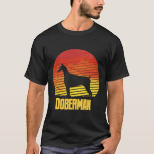 T-shirt Sunset Doberman Cool Sunshine Chien Silhouette D'U