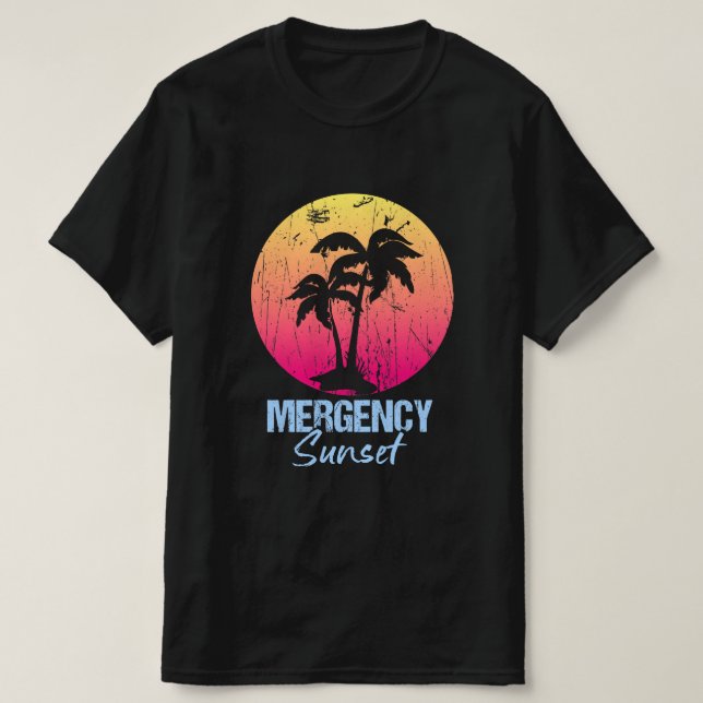 T-shirt Sunset Malibu vintage utilisé (Design devant)
