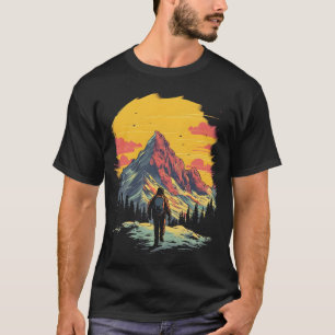 T-shirt Sunset Mountain Randonnée Adventure