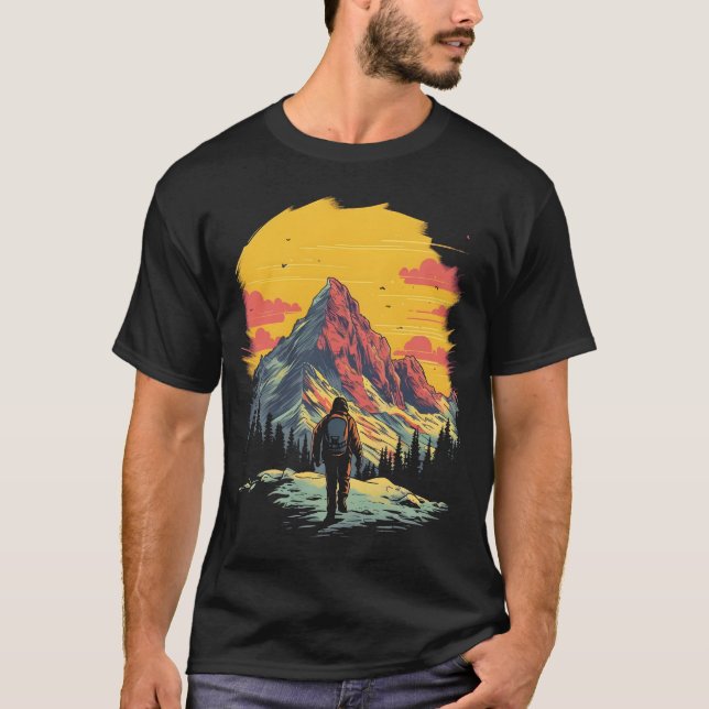 T-shirt Sunset Mountain Randonnée Adventure (Devant)