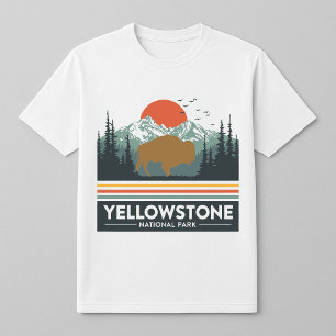 T-shirt Sunset pour le bison de Yellowstone