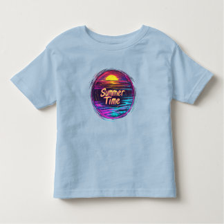 T-shirt Sunset Retro animé "Heure d'été"