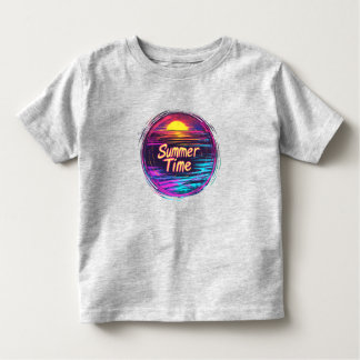 T-shirt Sunset Retro animé "Heure d'été"