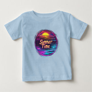 T-shirt Sunset Retro animé "Heure d'été"