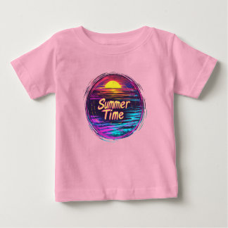 T-shirt Sunset Retro animé "Heure d'été"