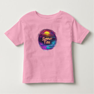 T-shirt Sunset Retro animé "Heure d'été"