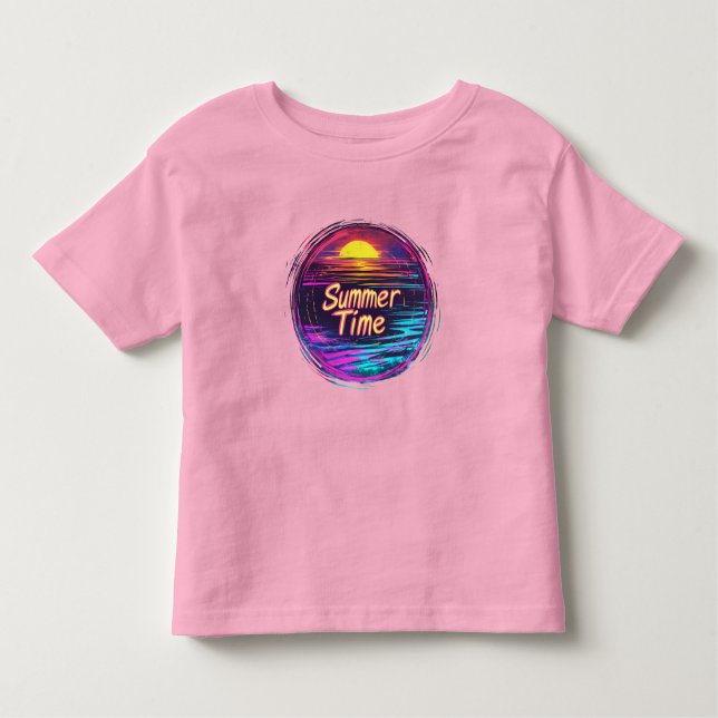 T-shirt Sunset Retro animé "Heure d'été" (Devant)